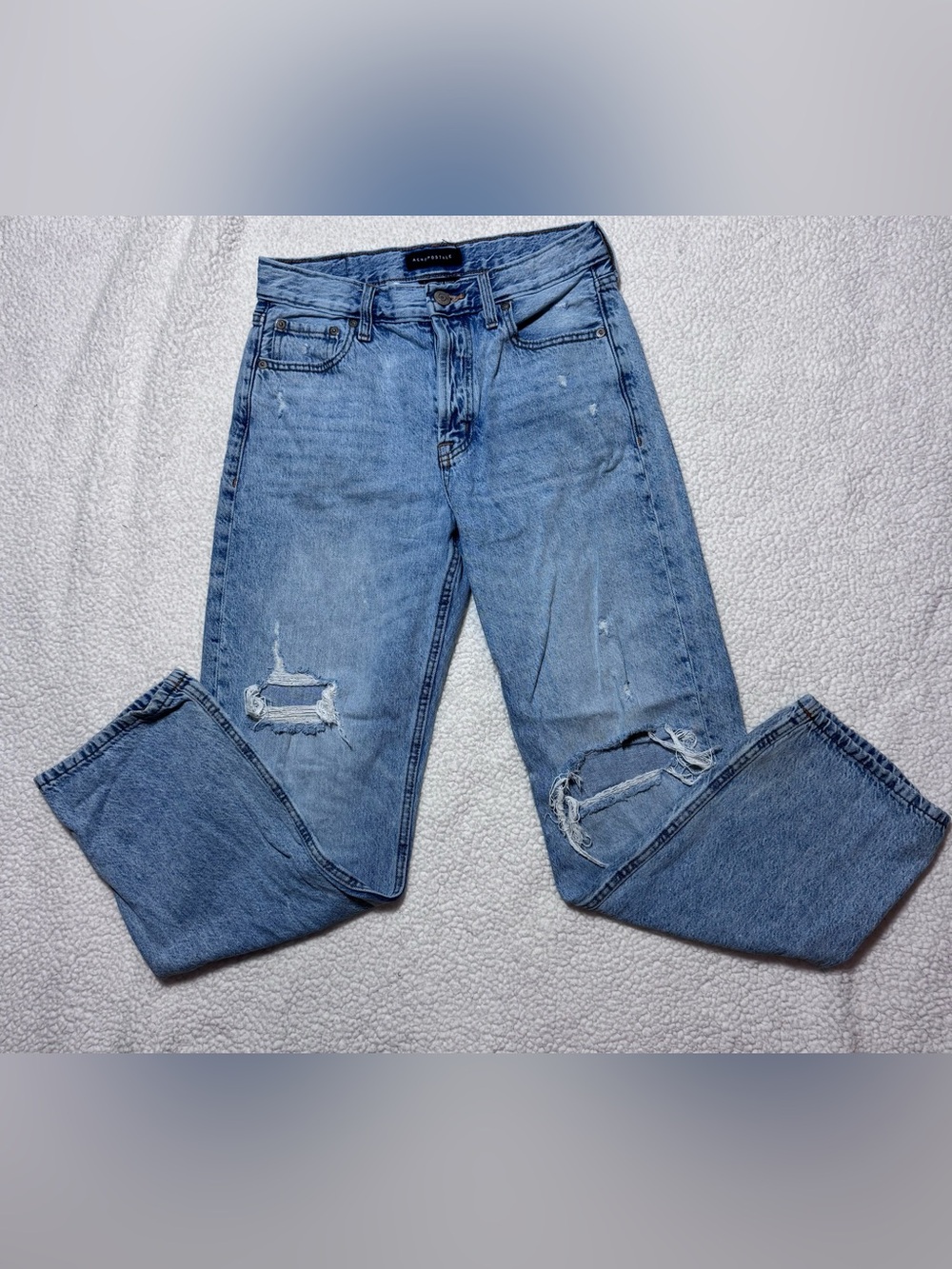 Aéropostale High Rise Baggy Distressed Jeans Size 4 Regular